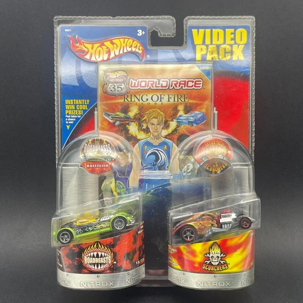 Hot Wheels Ring Of Fire Roadbeast Ballistik Scorchers 1/4 Mile Coupe VHS 1/64‎